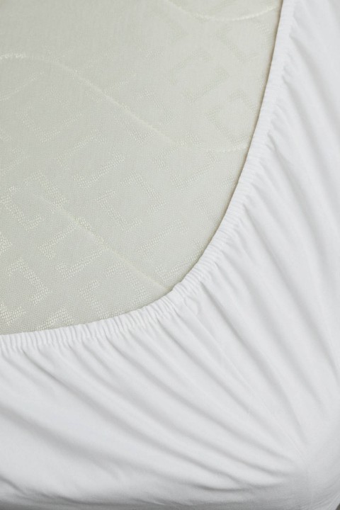 %100 Pamuk Ranforce Premium Tek Kişilik Plus Lastikli Çarşaf - Beyaz