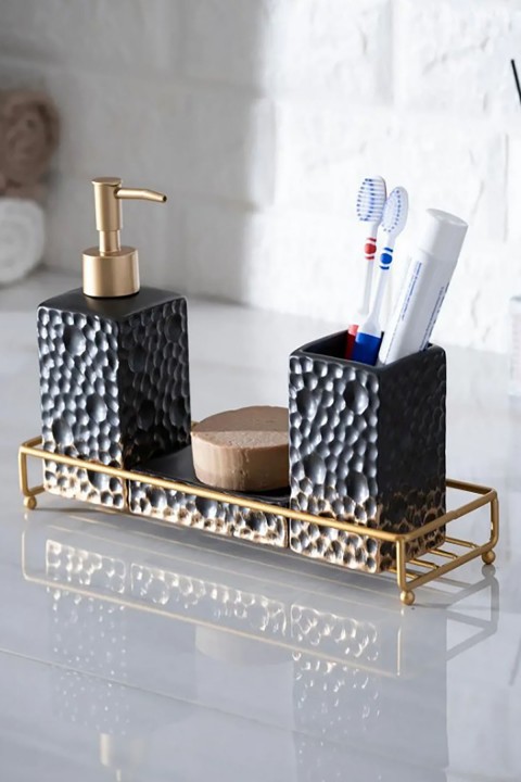 Acar Odeon 4 Parça Banyo Seti - Siyah BANS-05860