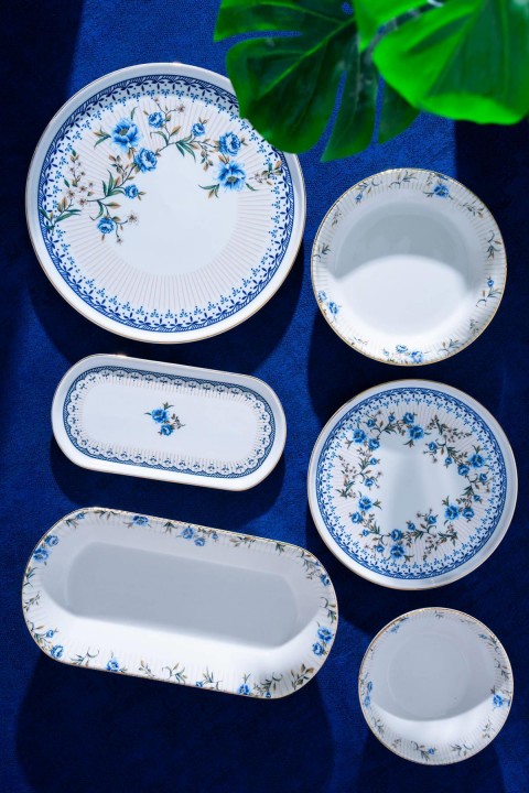 Acar Persea 6 Kişilik 27 Parça Yemek Takımı - Mavi