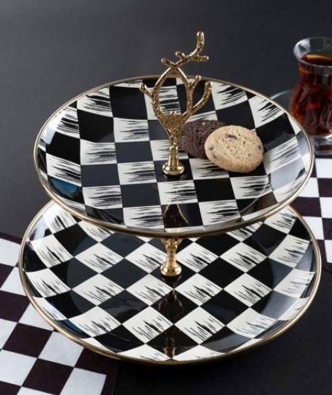 Acar Qualita King Dama Dekor Emaye Katlı Kurabiyelik XAP-22-0250