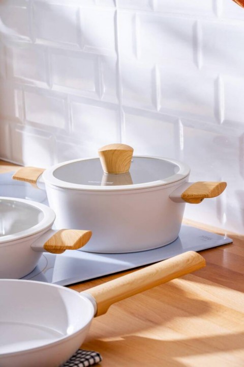 Acar Ultimate Pro 5 Parça Tencere Seti - Gri Ahşap BFT-06769