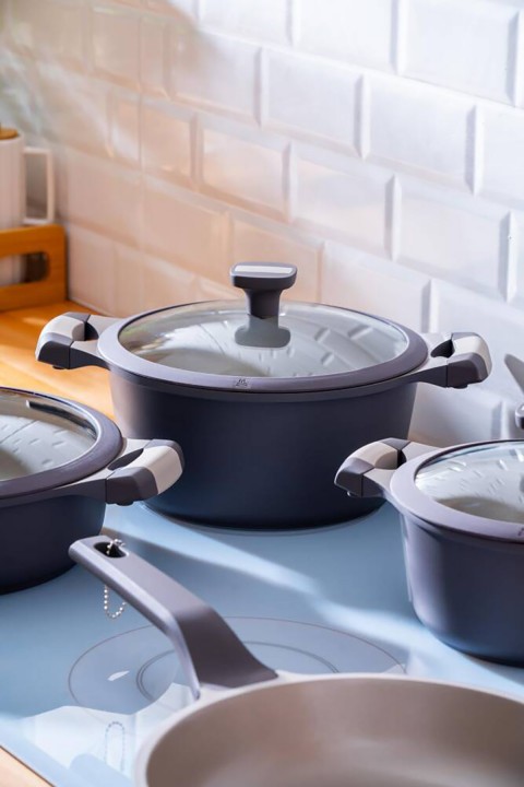 Acar Ultimate Pro 7 Parça Tencere Seti - Antrasit BSC-06783