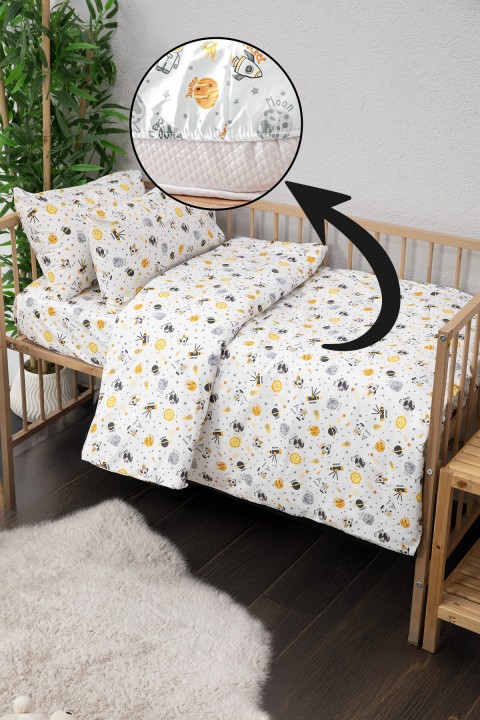 Baby %100 Pamuk Astronot Bebek Nevresim Takımı - Antrasit