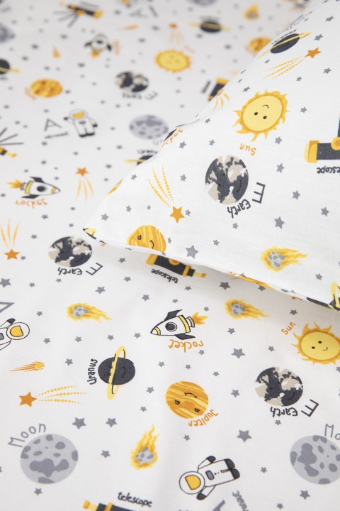 Baby %100 Pamuk Astronot Bebek Nevresim Takımı - Antrasit