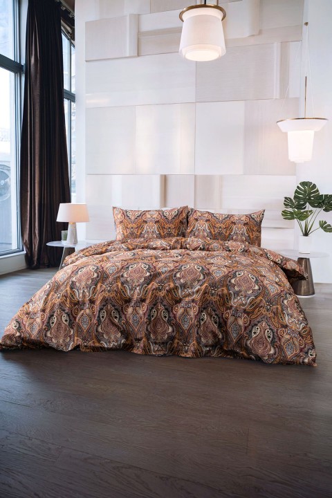 Bellora Premium %100 Pamuk Saten Çift Kişilik Nevresim Takımı - Kiremit