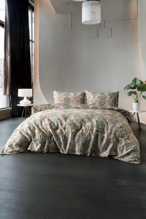 Bellora Premium %100 Pamuk Saten Çift Kişilik Nevresim Takımı - Yeşil