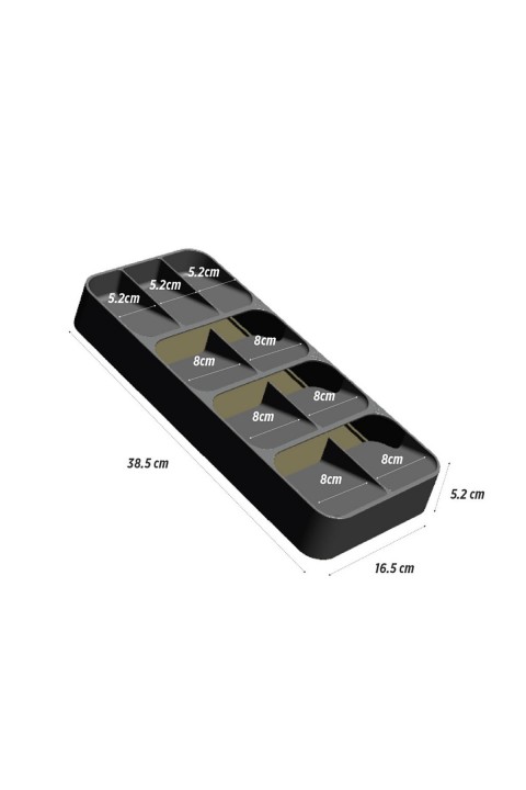 DecoBella 9 Bölmeli Çekmece Kaşıklık 50804 - Gri