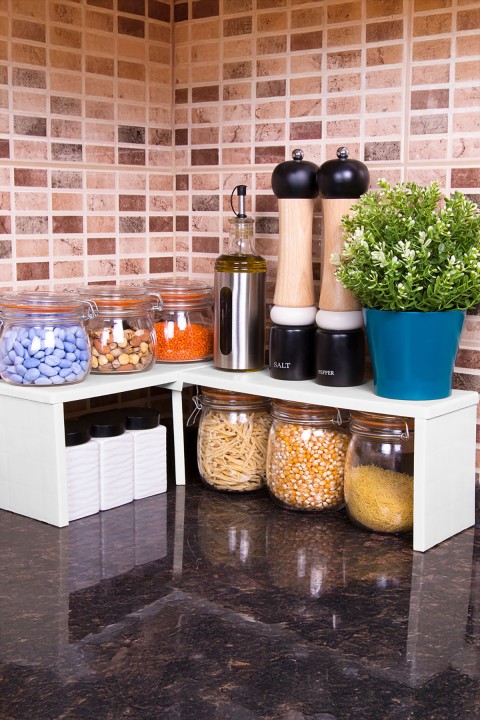 DecoBella Çok Fonksiyonlu Raf Düzenleyici 50805 - Beyaz