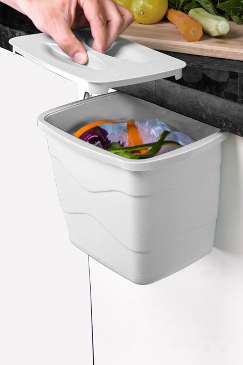 DecoBella Pratik Kapaklı Çöp Kovası 50801 - Gri