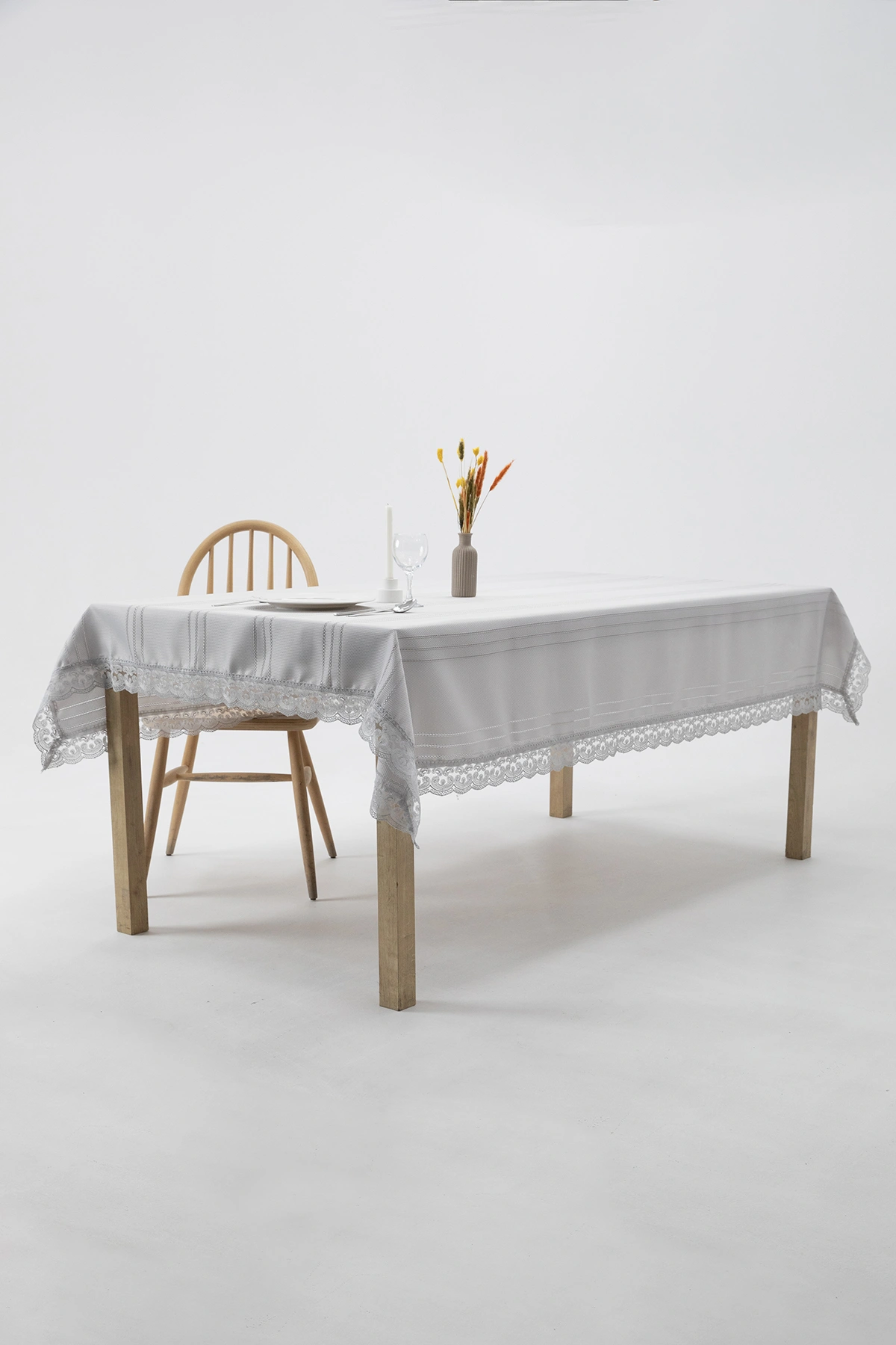 Defne Leke Tutmaz Masa Örtüsü 160x220 - Gri