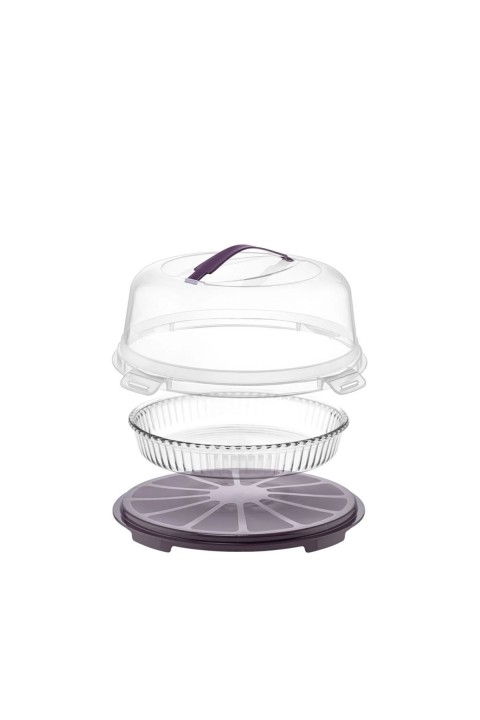 Emhouse Yuvarlak Pasta Taşıma Kabı - Pembe