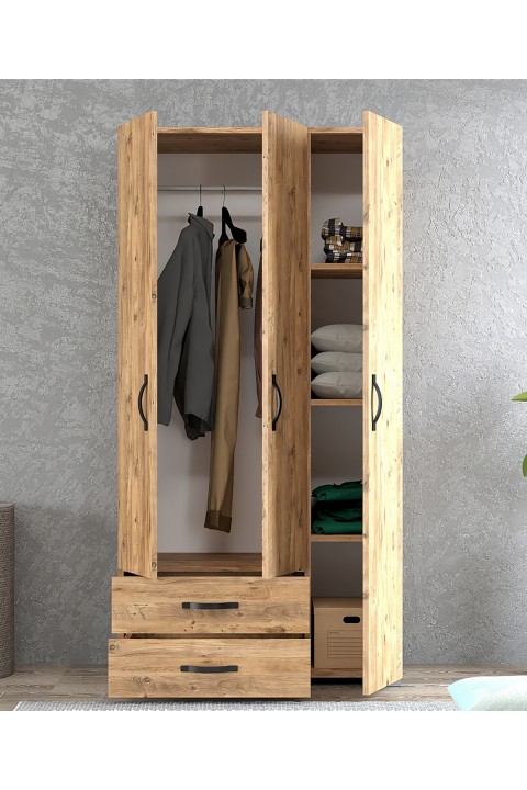 Favora Astana 3 Kapaklı İki Çekmeceli Gardıraop - Atlantik Çam