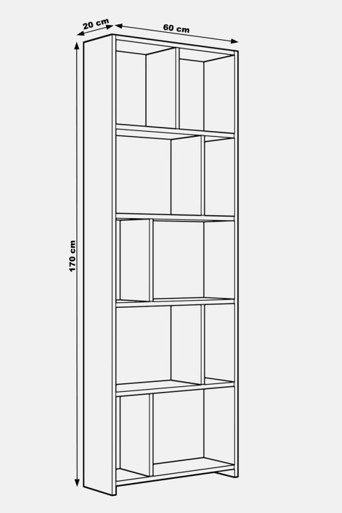 Favora Ayça 10 Gözlü Kitaplık - Atlantik Çam