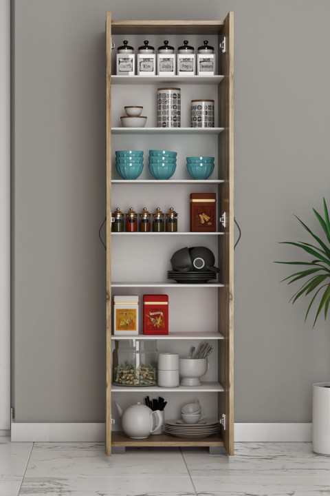 Favora Hanımeli 2 Kapak 8 Raf Çok Amaçlı Dolap - Ceviz