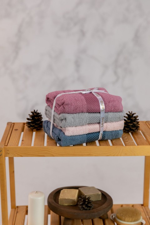 Favora Lena Darla 4lü Havlu Set 50x85 Cm - Lacivert