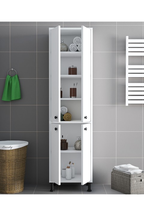 Favora Mina 4 Kapaklı Çok Amaçlı Dolap - Beyaz