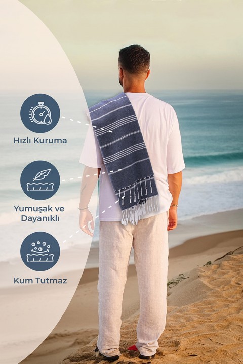 Favora Peştamal Plaj Havlusu 90x140 - Lacivert