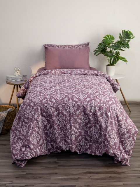 Favora Sarmal Tek Kişilik Nevresim Takımı - Mürdüm