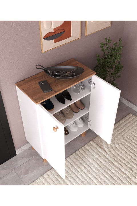 Favora Sun 2 Kapaklı Ayakkabılık - Atlantik Çam - Beyaz