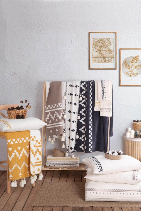 İyi Geceler Keops Battaniyeli Çift Kişilik Nevresim Takımı - Hardal