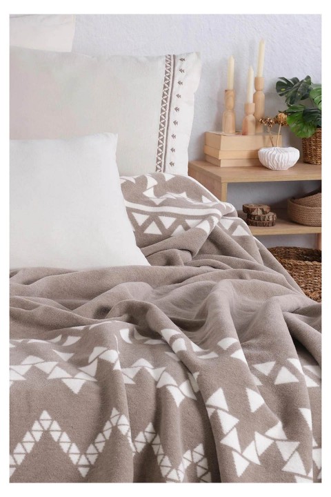 İyi Geceler Keops Battaniyeli Çift Kişilik Nevresim Takımı - Vizon