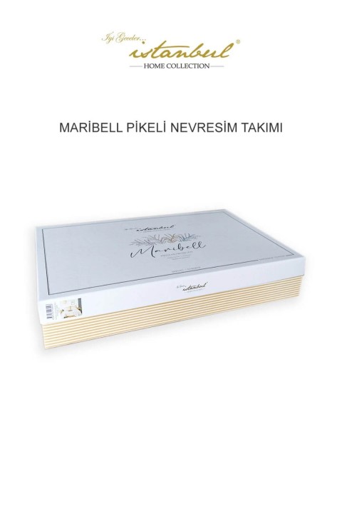 İyi Geceler Maribell %100 Pamuklu Çift Kişilik 7 Parça Pikeli Nevresim Takımı Mürdüm - Mürdüm