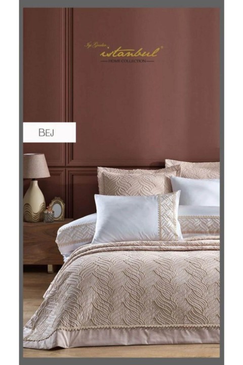 İyi Geceler Tallia Çift Kişilik Yatak Örtüsü - Bej