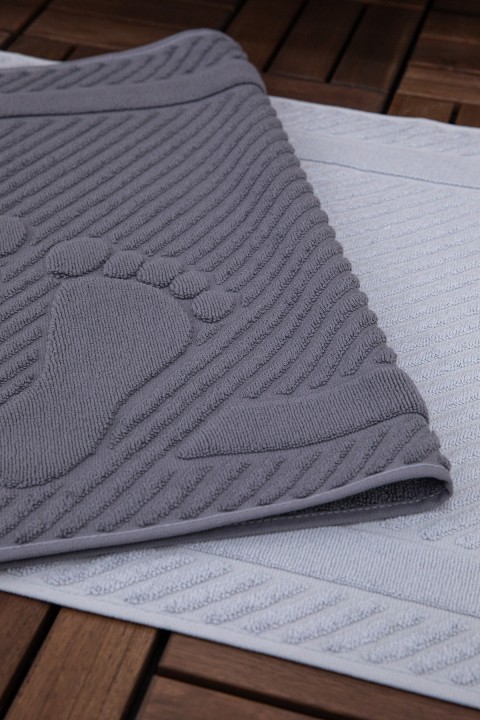 Leoline %100 Pamuk Premium 2li Ayak Havlusu - Gri - Antrasit