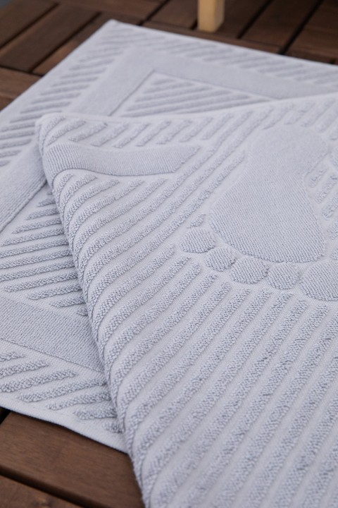 Leoline %100 Pamuk Premium 2'li Ayak Havlusu - Gri