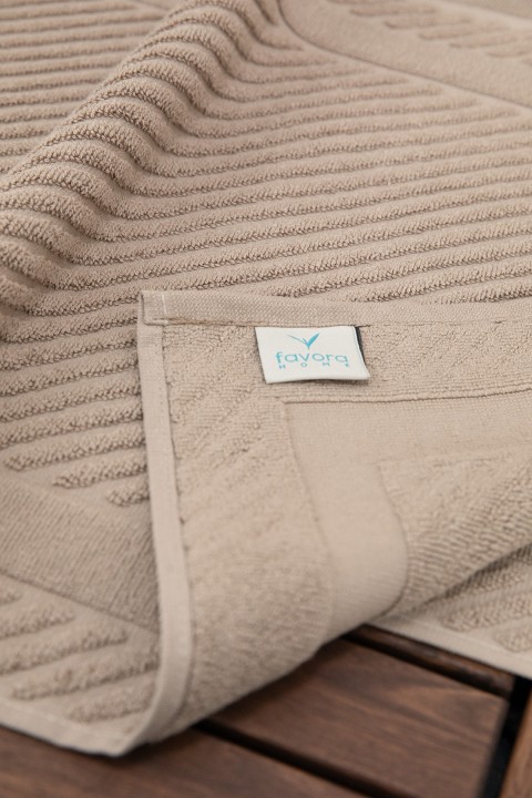 Leoline %100 Pamuk Premium 2'li Ayak Havlusu - Kahve