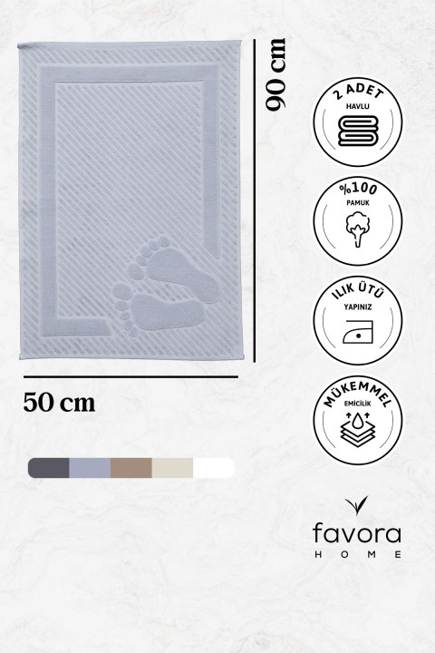 Leoline %100 Pamuk Premium Ayak Havlusu - Gri