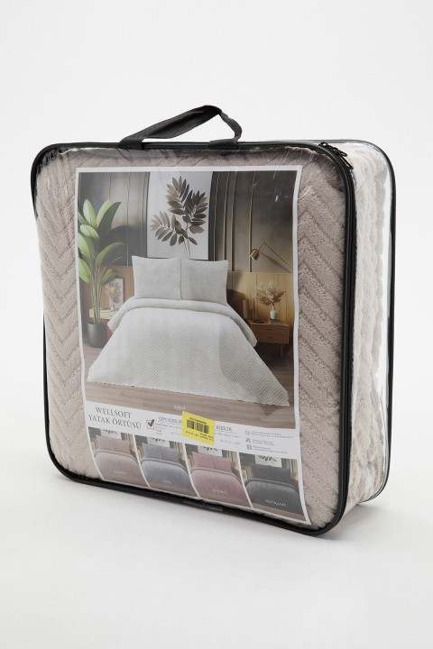 Liena Wellsoft Çift Taraflı 4 Mevsim Çift Kişilik Yatak Örtüsü - Bej