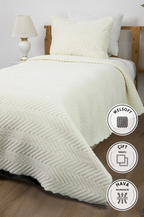 Liena Wellsoft Tek Kişilik Yatak Örtüsü - Krem