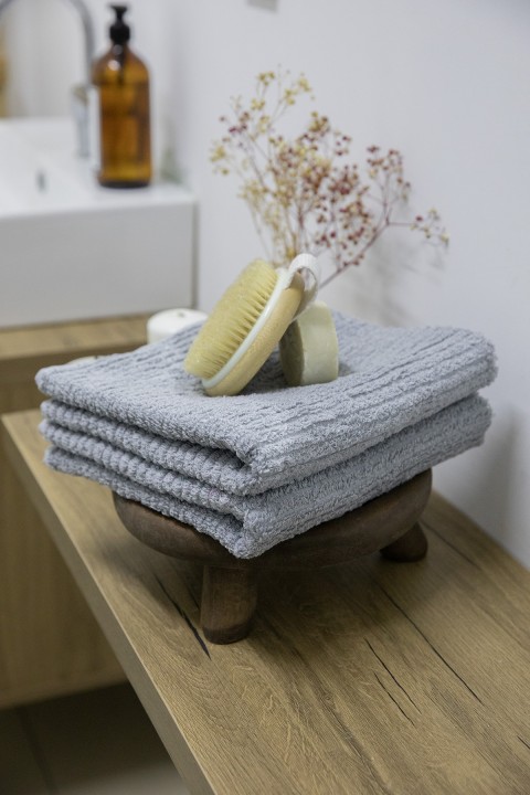 Line Luxury 2li El Yüz Havlusu 50x90 - Gri