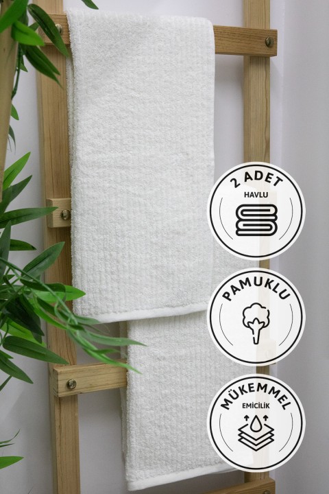 Line Luxury 2li El Yüz Havlusu 50x90 - Krem