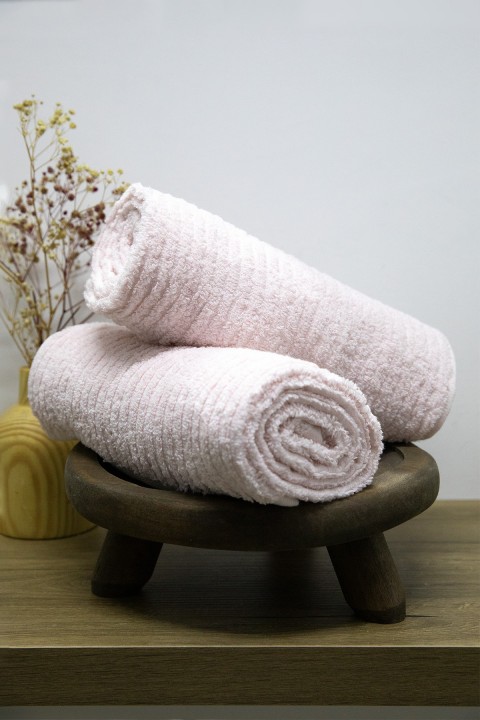 Line Luxury 2li El Yüz Havlusu 50x90 - Pudra