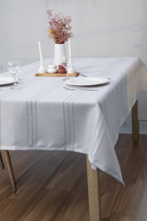 Neva Leke Tutmaz Masa Örtüsü 160x220 - Gri