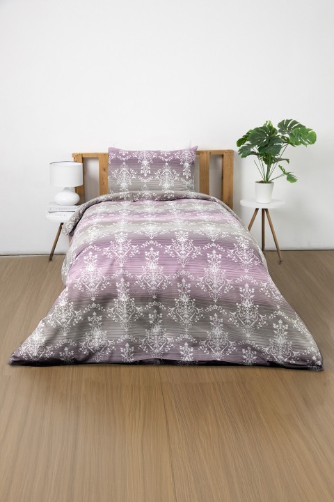 Nova Lastikli Çarşaflı Tek Kişilik Nevresim Takımı - Mor