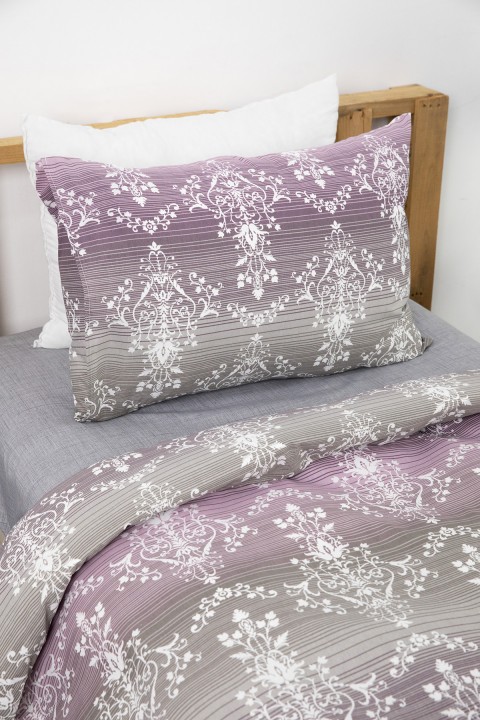 Nova Lastikli Çarşaflı Tek Kişilik Nevresim Takımı - Mor