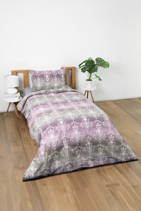 Nova Lastikli Çarşaflı Tek Kişilik Nevresim Takımı - Mor