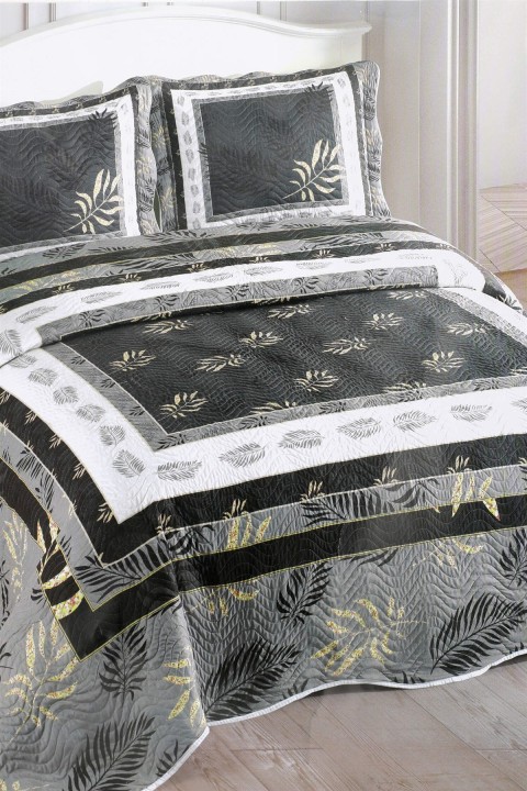 Örtüm Camelia Çift Kişilik Kapitone Yatak Örtüsü Takımı - Gri