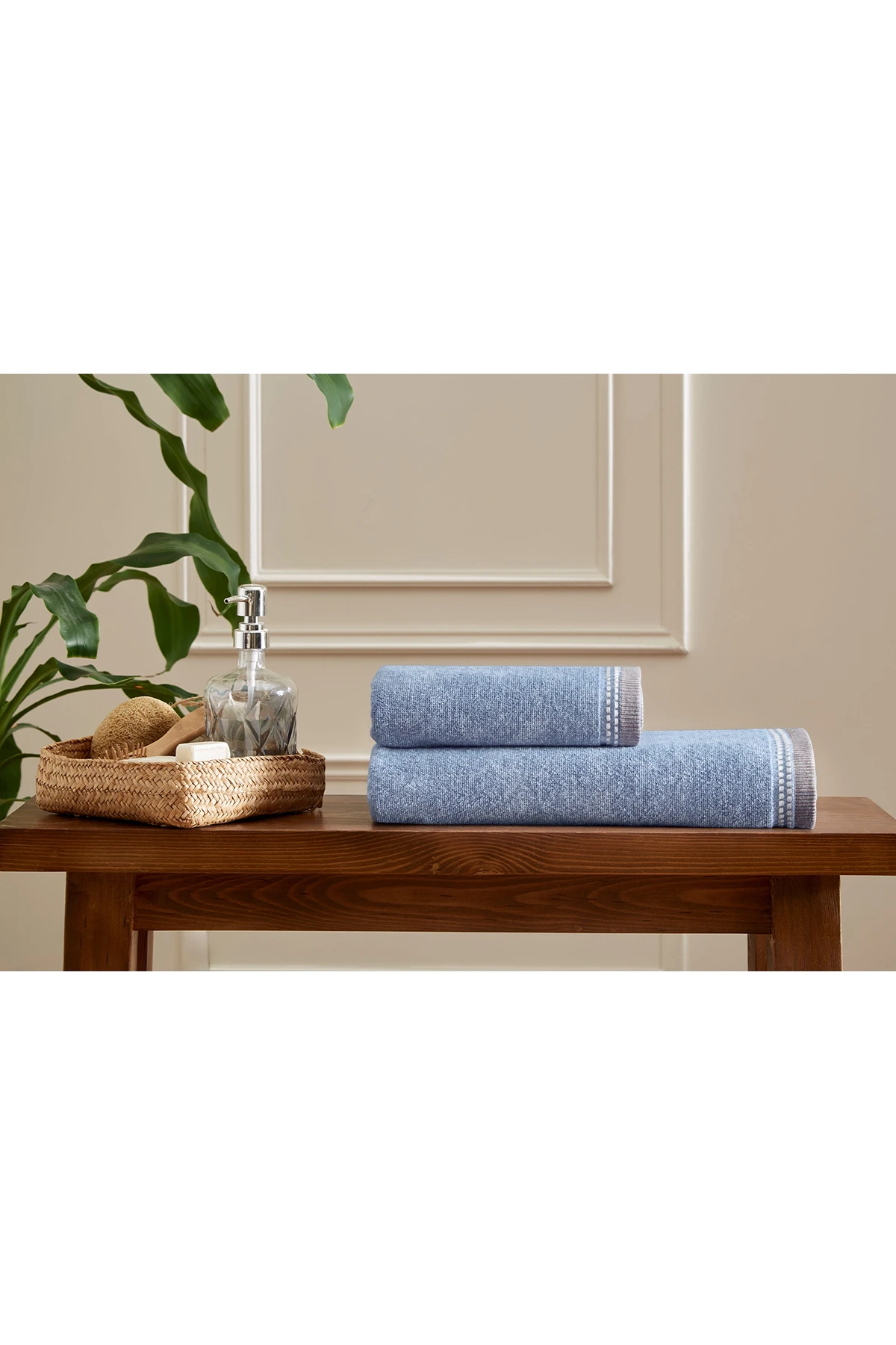 Özdilek Colorado Maskülen 2'Li Havlu Set - Açık Mavi