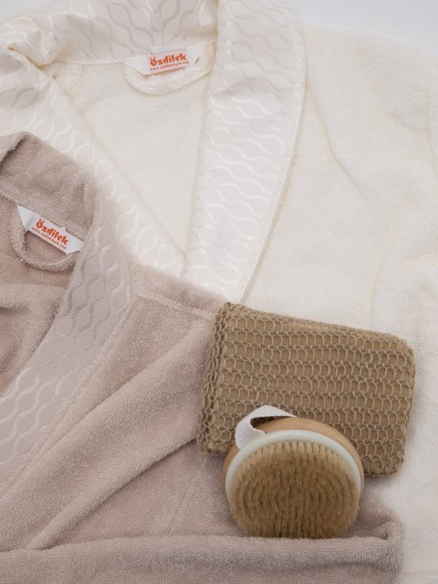 Özdilek Elissa Aile Bornoz Seti - Krem Bej