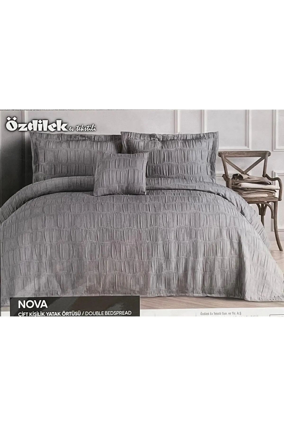 Özdilek Nova Çift Kişilik Yatak Örtüsü Takımı - Gri