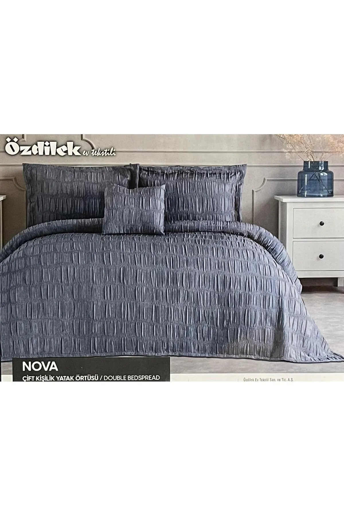 Özdilek Nova Çift Kişilik Yatak Örtüsü Takımı - indigo