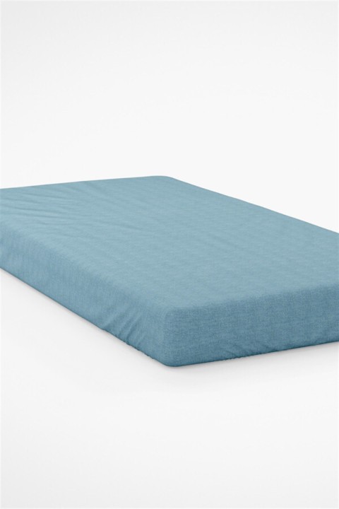Parıltı Home Battal Boy Düz Lastikli Çarşaf Takımı - Mavi