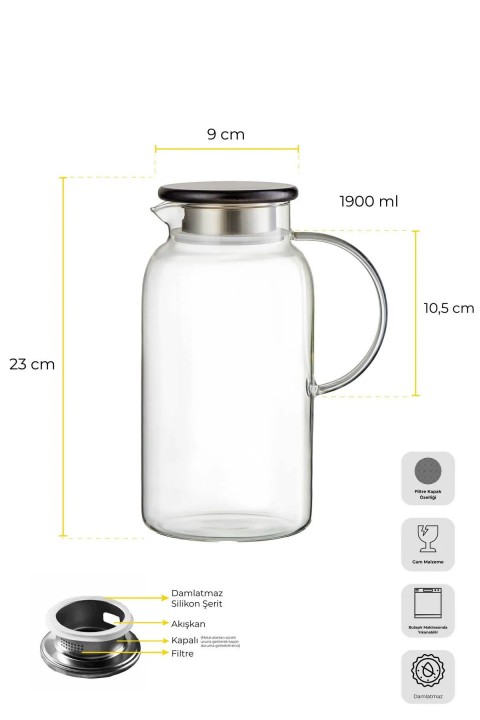 Perotti 16466 Savio Wood Sürahi 1900 Ml