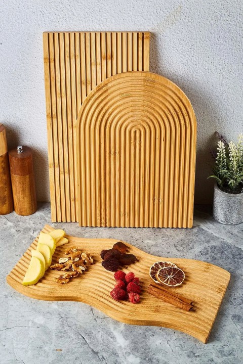 Perotti 16613 Lena 3'lü Bambu Sunum Tahtası Seti