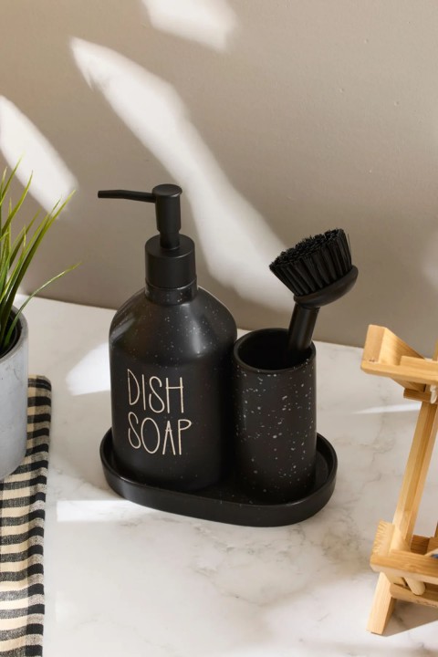 Perotti 16748 Sapone Black Fırçalı Sabunluk