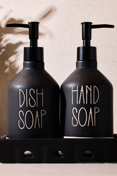 Perotti 16752 Sapone Black 2'li Tepsili Sabunluk